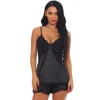 V Neck Two Pieces Lace Trim Sleepwear Back Hollow Out Design Women Nightwear Gift
