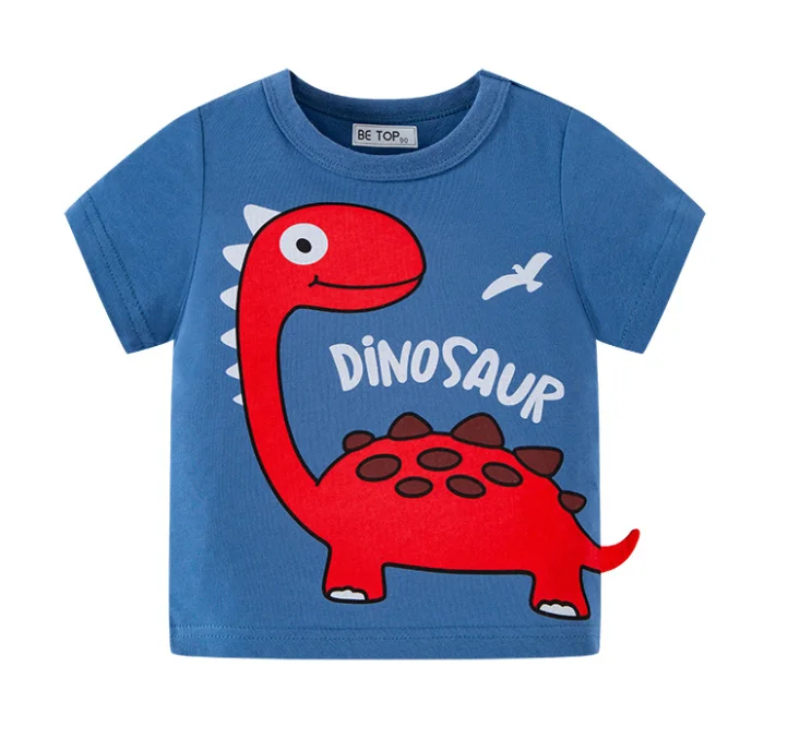 

RTS Children Cartoon Clothing Suit Summer Baby Boy Clothes 2pcs Set Outfits With Dinosaur Dropping Shipping, 1-13