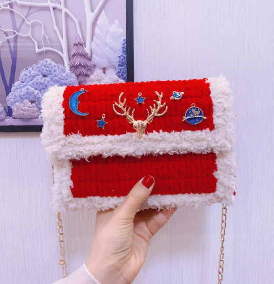 

2021 Christmas Shoulder Bag New Design Hand Made Gift Bag DIY Bag For Girls, Customizable