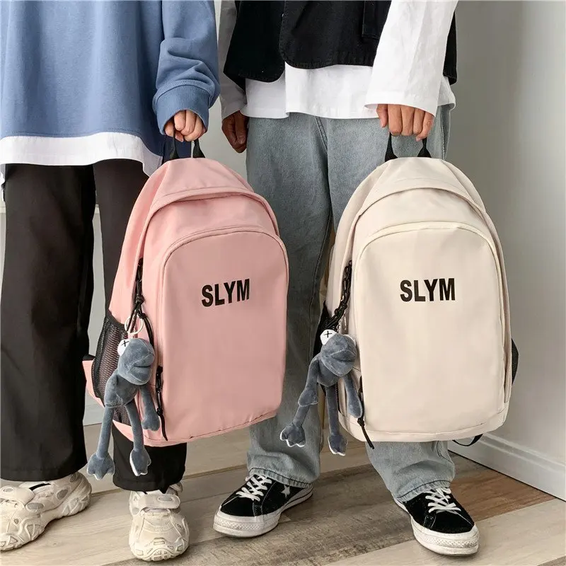 

Trend Style Shoulder Bag with Four Colors Nylon Material Latest Light Student Backpack School Bags for Teenagers, Pink/blue/black/white