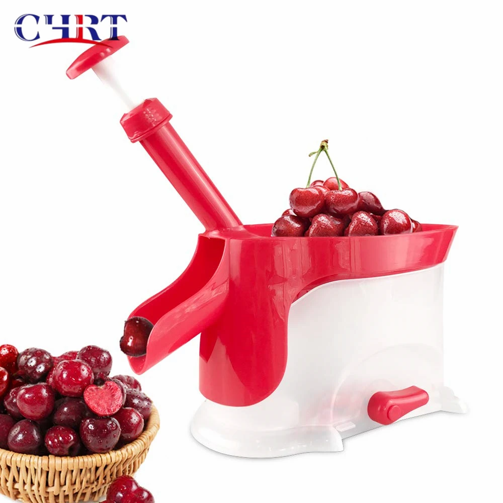 

Chrt Easy Fruit Vegetable Tools Kitchen Gadgets Container Nuclear Corer Machine Cherry Stone Corer Seed Remover Pitter, Red