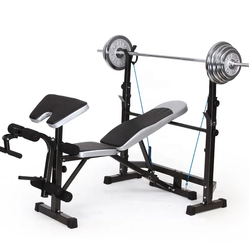 

New multifunctional safety track squat frame barbell weightlifting horizontal pushing household fitness gym adjustable bench