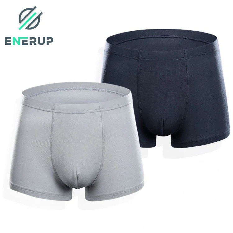 

Enerup OEM/ODM Breathable Soft Quick Drying Cooling Modal Underwear Boxer Shorts Brief For Mens, Black, copper