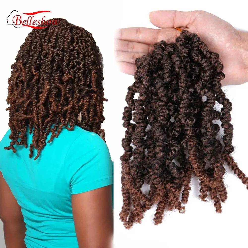 

Hot sell Pre-Twisted Spring Twist Crochet Hair 15 Roots/Pack Crochet Hair Extensions Passion Twist Hair Crochet Braids, Natural color