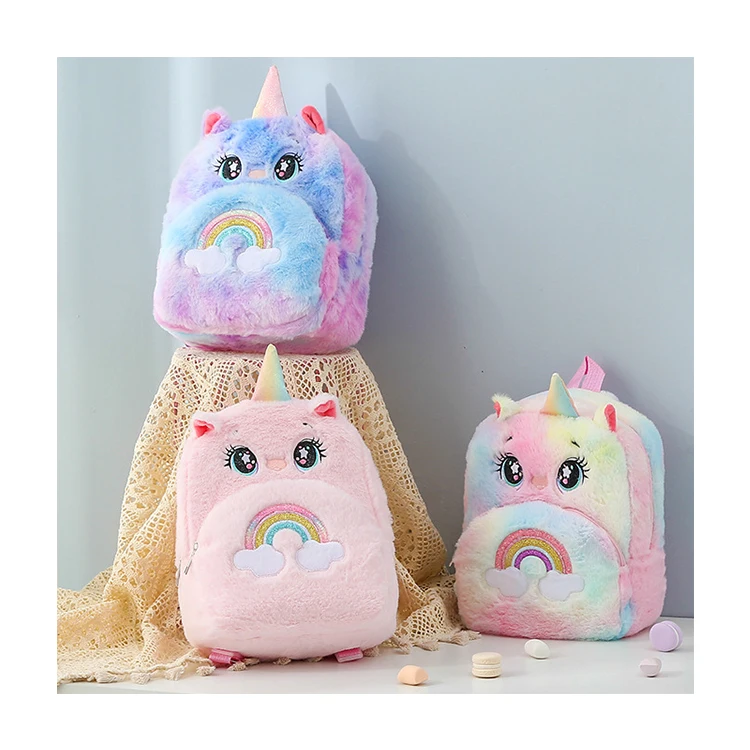 

Fashionable Cute Unicorn Plush School Bag Kids Backpack, Customized color