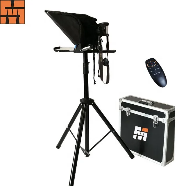 

2020 Best popular 15 inch portable interview speech teleprompter suitable for Ipad and iphone, Black