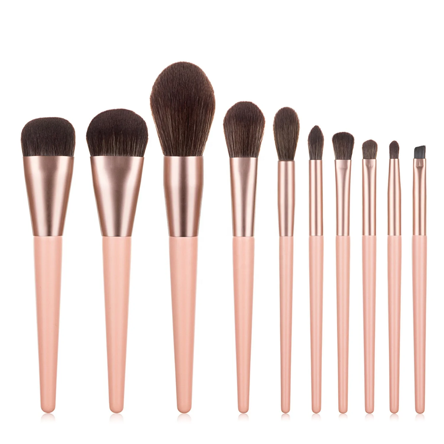 

wholesale make up brush set with 10 brushes 2021 high end makeup brushes set bags