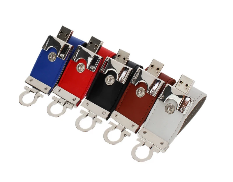 Promotional Gift Leather USB Flash Drive 3.0 8GB 16GB 32GB 64GB Pendrive Keychain USB Memory Stick with Custom Logo - ANKUX.COM