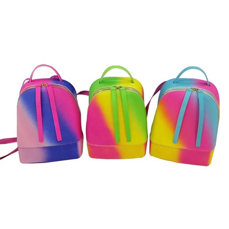 

Colorful Rainbowcute PVC Purse handbag shoulder bag for women kids jelly mini backpacks