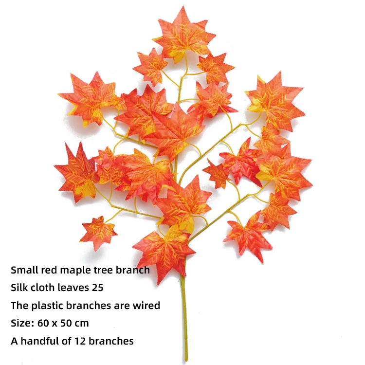 Simulation plant wholesale Small artificial red maple tree branches and leaves