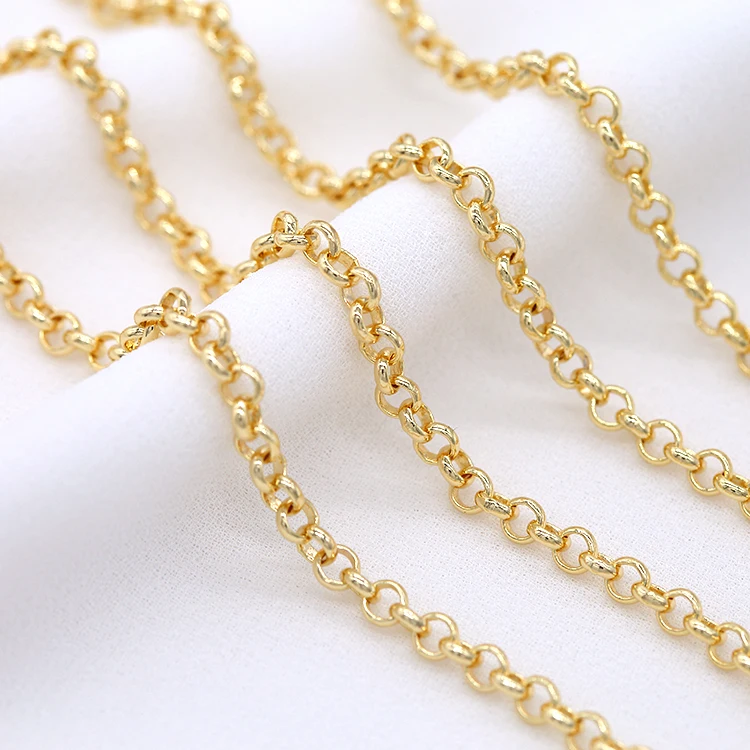 

Wholesale 14K Gold Plated 2mm 3mm 4mm 5.5mm Chain for Jewelry Making