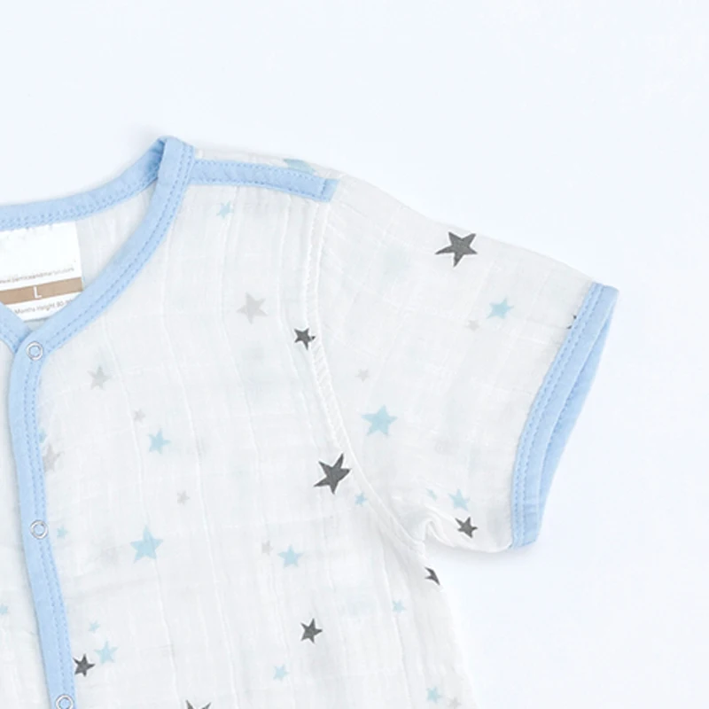 
100% Organic Cotton Baby Clothes Sets Short sleeves Muslin baby Pajamas Infant&toddler Baby Clothes 2pcs Set 