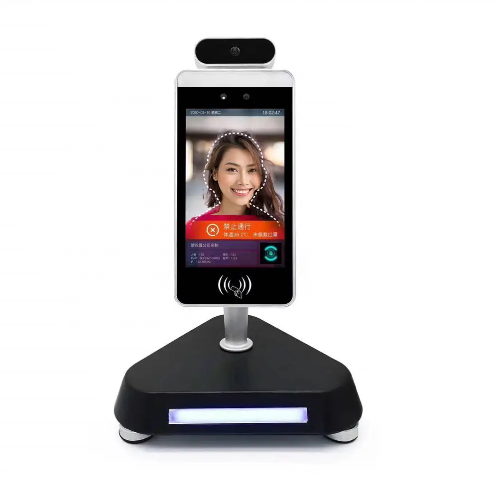 人脸识别摄像头红外体温测量监控器通过数字ai面部人脸识别发烧检测器