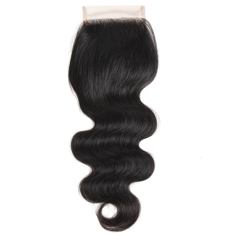 

unprocessed 100% Human Virgin Brazilian Hair Extension Lace Closure Body Wave Hair