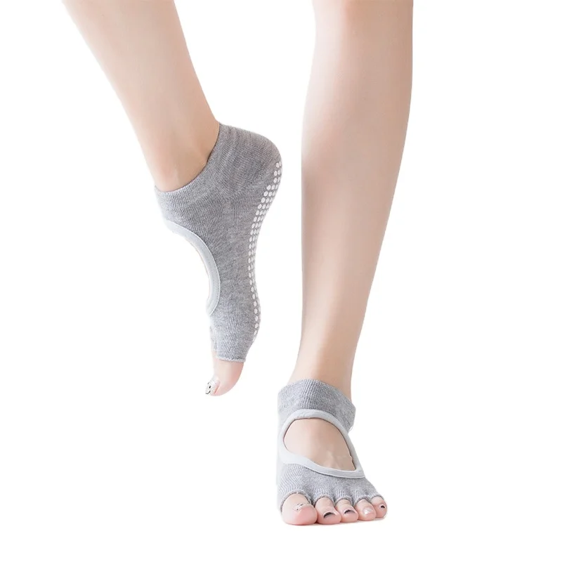 

five-finger socks pure-color sports socks Women Pure color anti-slip open-toe back