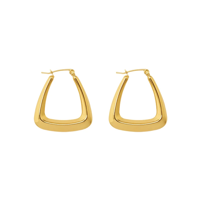 Fashion Earrings Trend 18K Gold Plated Stainless Steel Hoop Earring Earrings