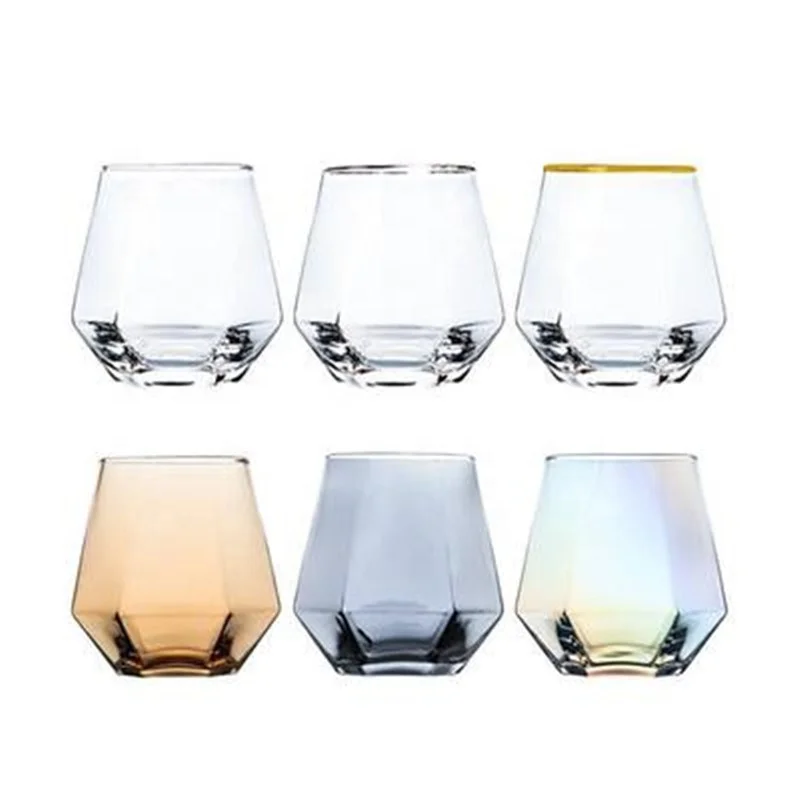 

Simple Phnom Penh Hexagonal Household Beer Cup, Transparent/gold/amber/colorful/grey
