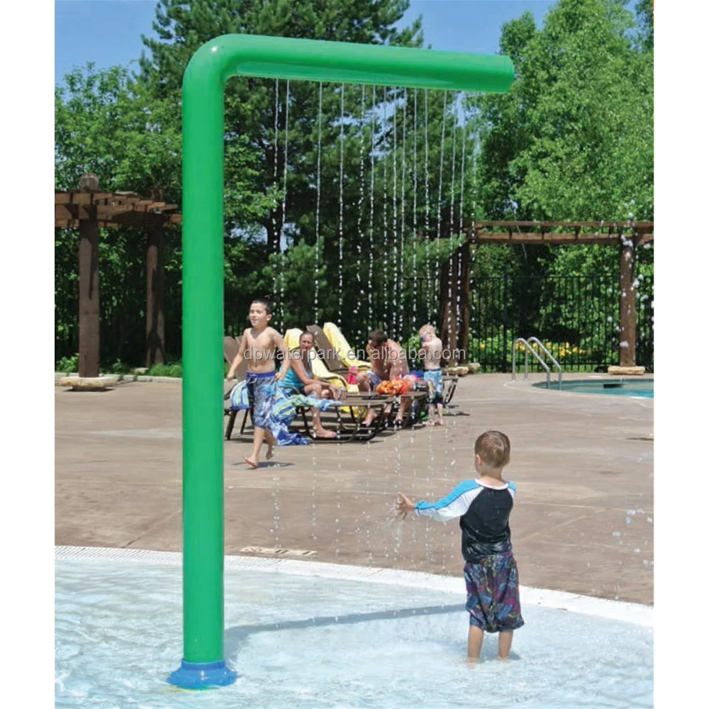 

outdoor water playground rain drop elements aqua park play structures waterfall style spray curtain splash pad for sale, Customized color