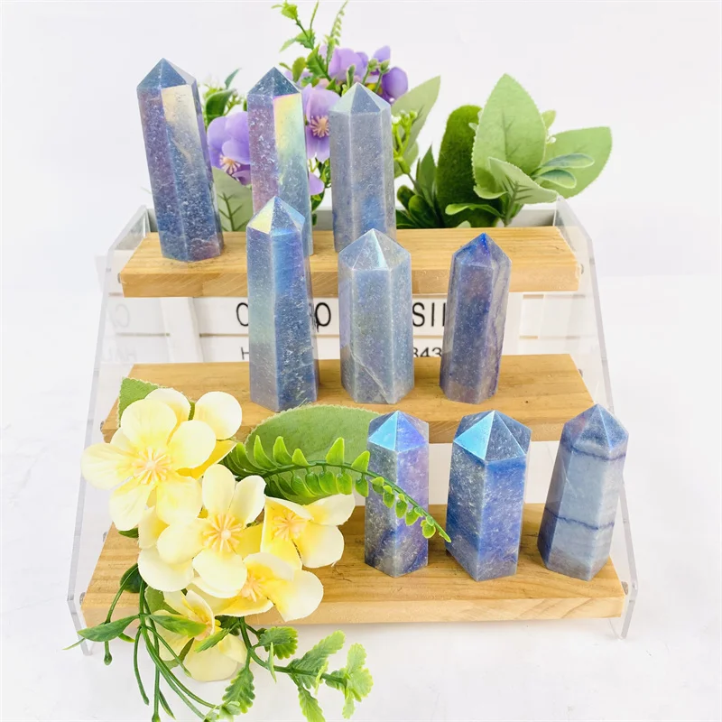 

Newset Hot Sale Crystal Point High Quality Aura Blue Aventurine Tower for Decoration