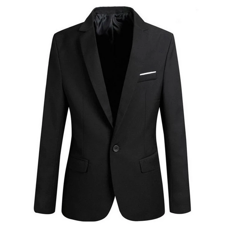 

Mens Korean slim fit blazer masculino cotton blazer Suit Office Jacket black blue plus size Male blazers Mens coat Wedding