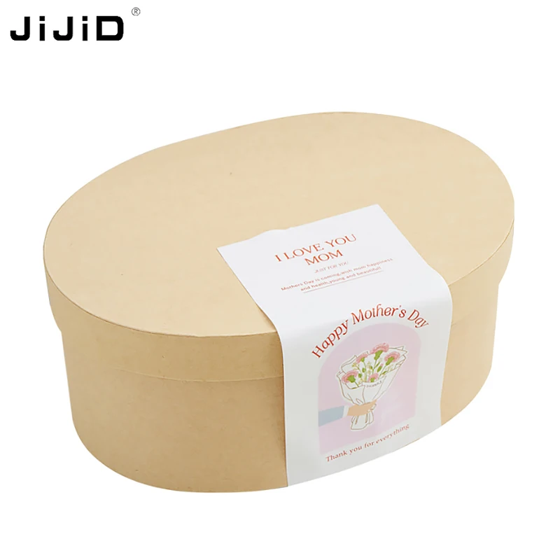 

JiJiD Separate Closure Lid Cylinder Tube Chocolate Flower Rose Rigid Cardboard Carton Paper Storage Package Packaging Gift Box