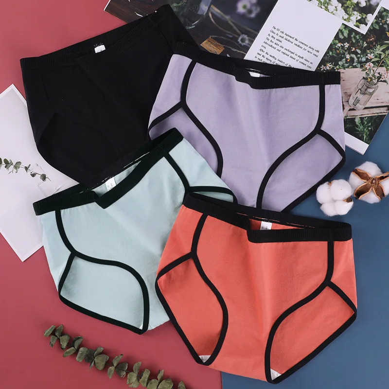 

Wholesale large size women's mid waist briefs pure cotton underwear lady bow panties, 7 colors
