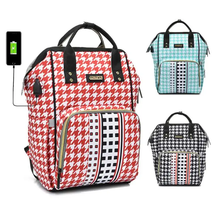 

Nappy Backpack Bag Mummy Large Capacity Bag USB port nappy backpack adult baby diaper bag