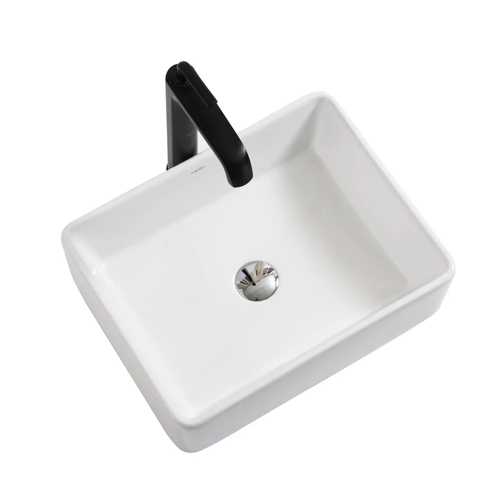 hegii新来的矩形白色lavabo矩形洗脸盆水槽脸洗手盆陶瓷桌面浴室水槽