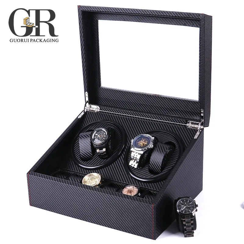 

Guorui Luxury carbon fiber winder for spot motor box for 4 + 6 watches, Customized