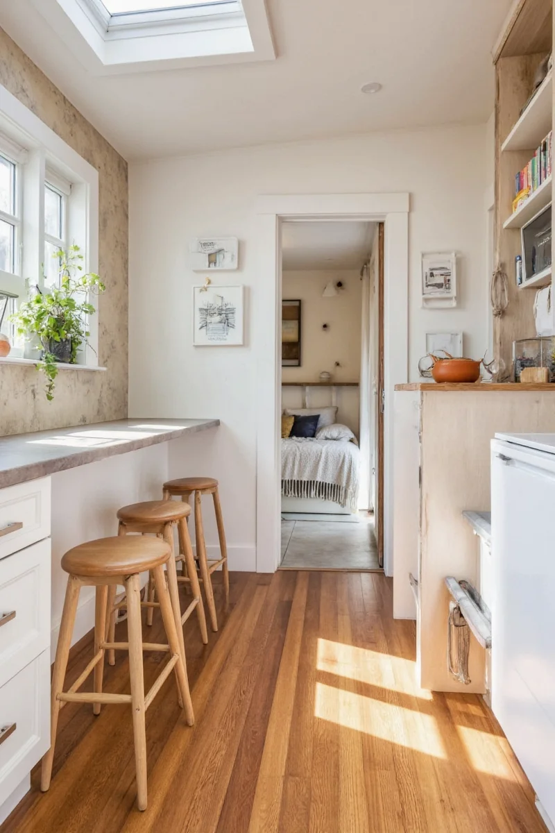 Durable and cleanable surfaces in a tiny kitchen