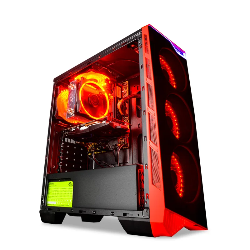 

Ningmei Cheap GTX1650 Inter G5420 Gaming Desktop Computer for PUBG, Black and red