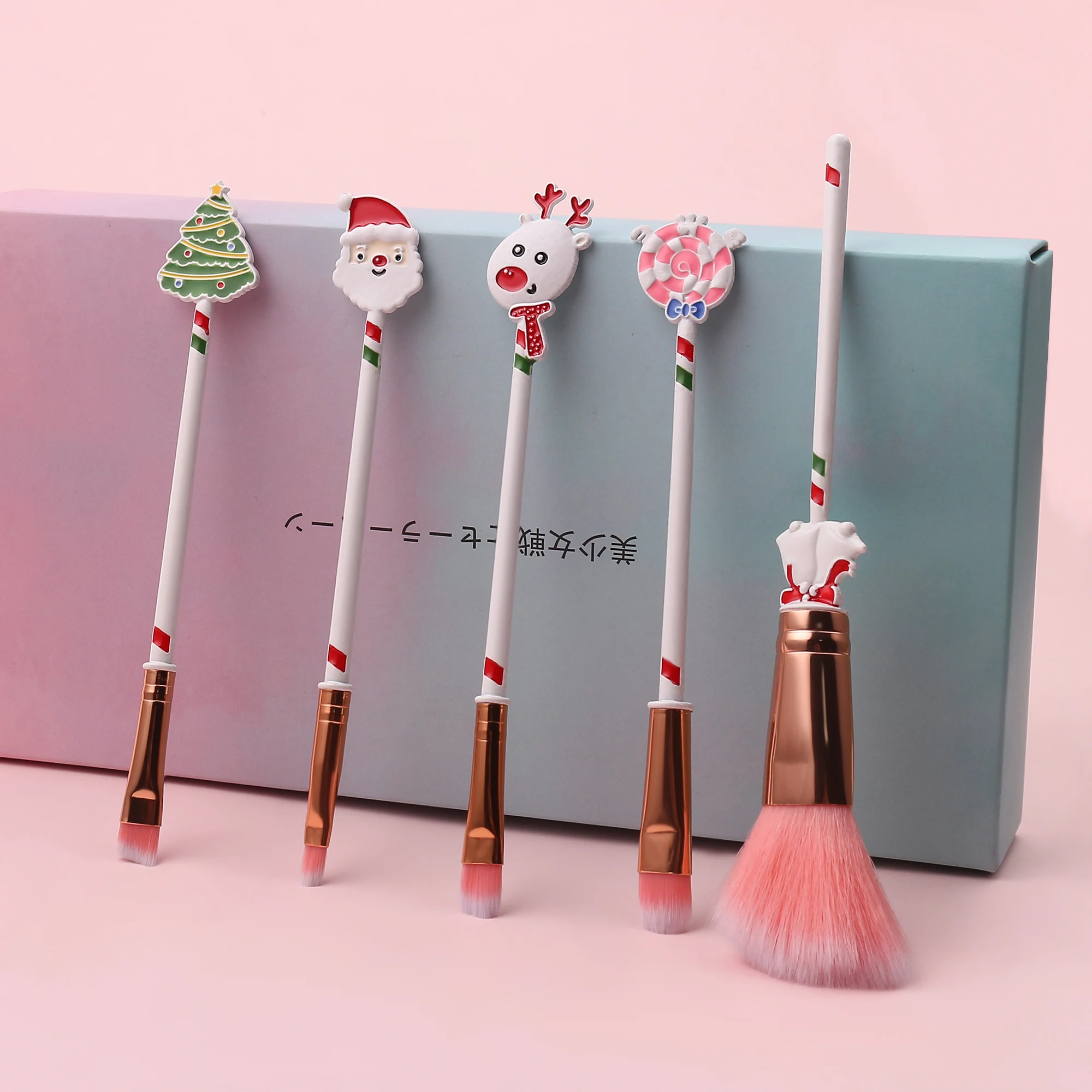 

2020 metal handle eco friendly make up brushes set de brochas para maquillaje natural skin christmas makeup brush