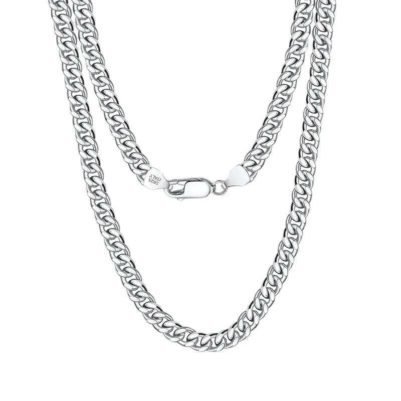 

S925 sterling silver Original Necklace Hip Hop Cuban Chain Men's and Women's Trend Thick Chain