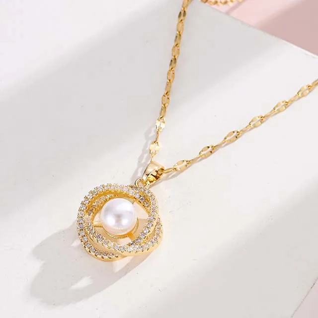 

Women Fashion Gold Diamond Gold Necklace Women Jewelry