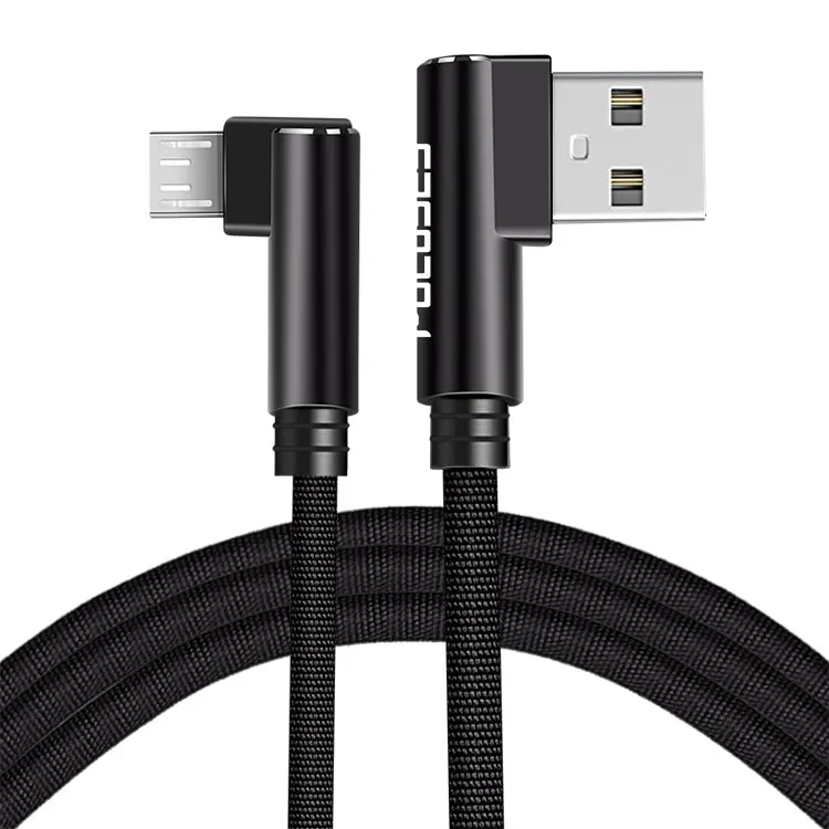 Hotsale 90 degree left angle 1 2 3 meter micro usb cable android right angle magnetic mobile charging cabo data usb cable micro