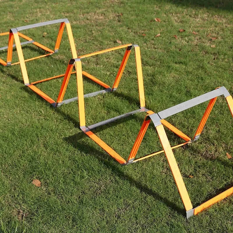 

Wholesale Sale Foldable Soccer Training Equipment Speed Fitness Adjustable Sport Telescopic Folding Agility Ladder, Orange + gray