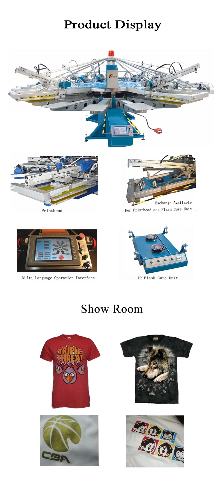 hot sales 8 color 8 station direct printing t shirt clothes full sets
