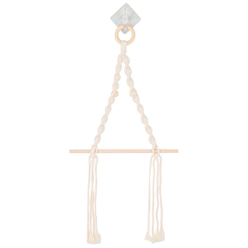 

Design Hot Selling paper towel holder with shelf macrame wall mount toilet tissue paper roll holder macrame toilet paper holder, 3 colors