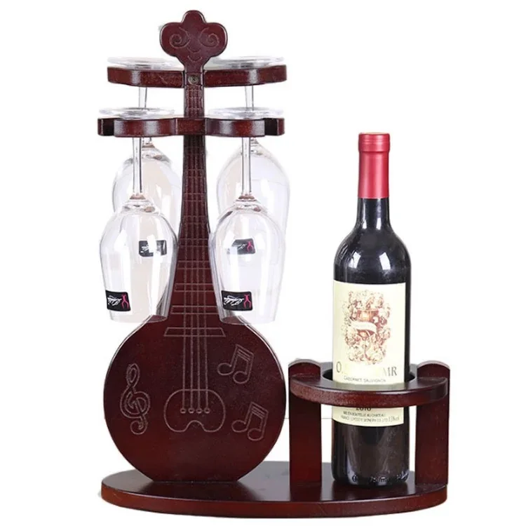 

2020 new creative wine rack decoration shelf goblet rack upside down use living room dining room, Wood color