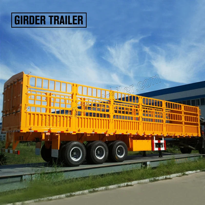 

Heavy load 3 axle cargo loader bulk flatbed fence trailer/cage trailer for sale, According to customer requirement