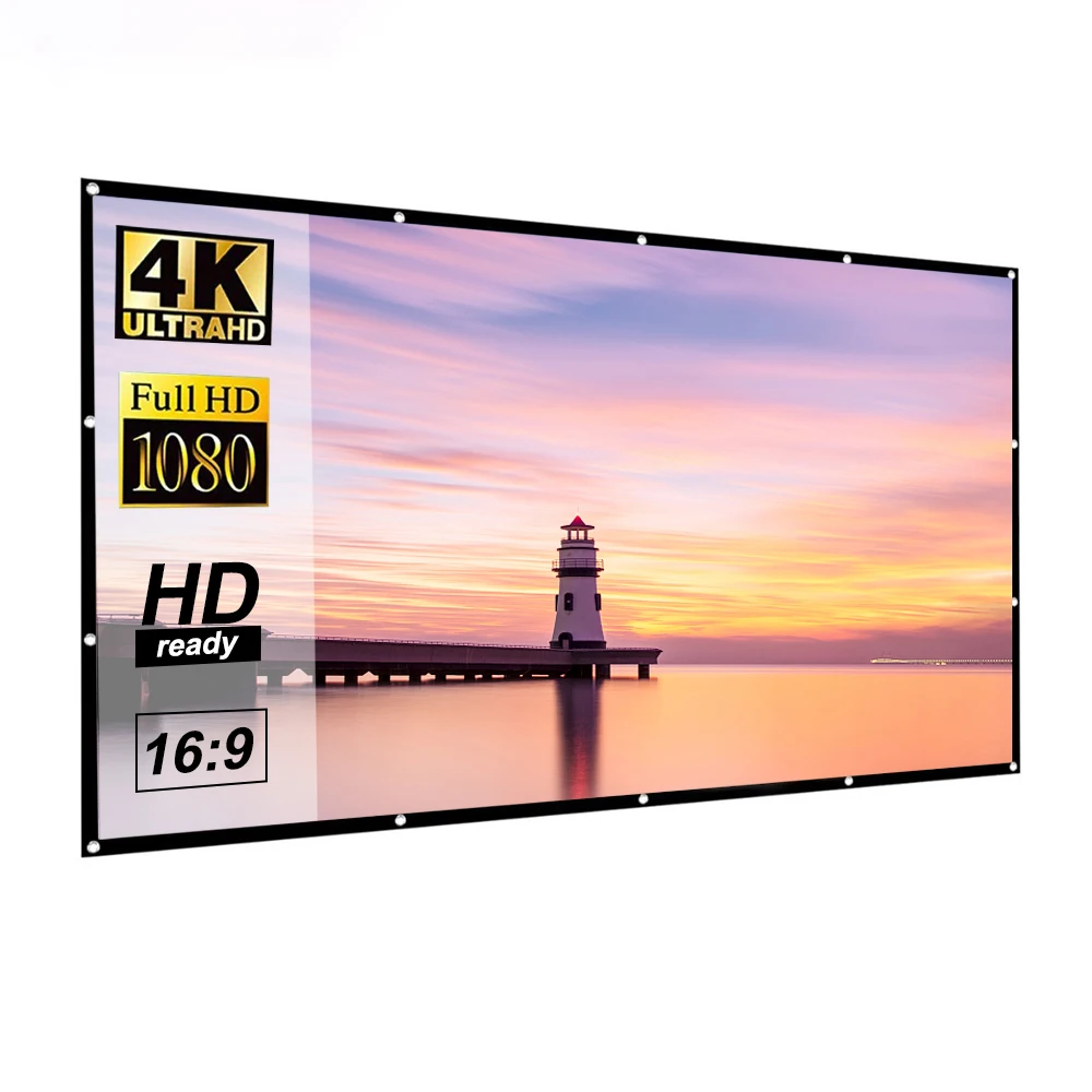 

XIDU 30-120 inch outdoor projector screen simple folding portable projector screen projector screen pull down, Custom