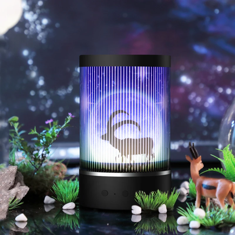 
15-Colors Moving Animated Night Light,Starlight Projection Lamp Moving Christmas Deer, Wolf, Fire-Breathing Dragon Unique Gift 