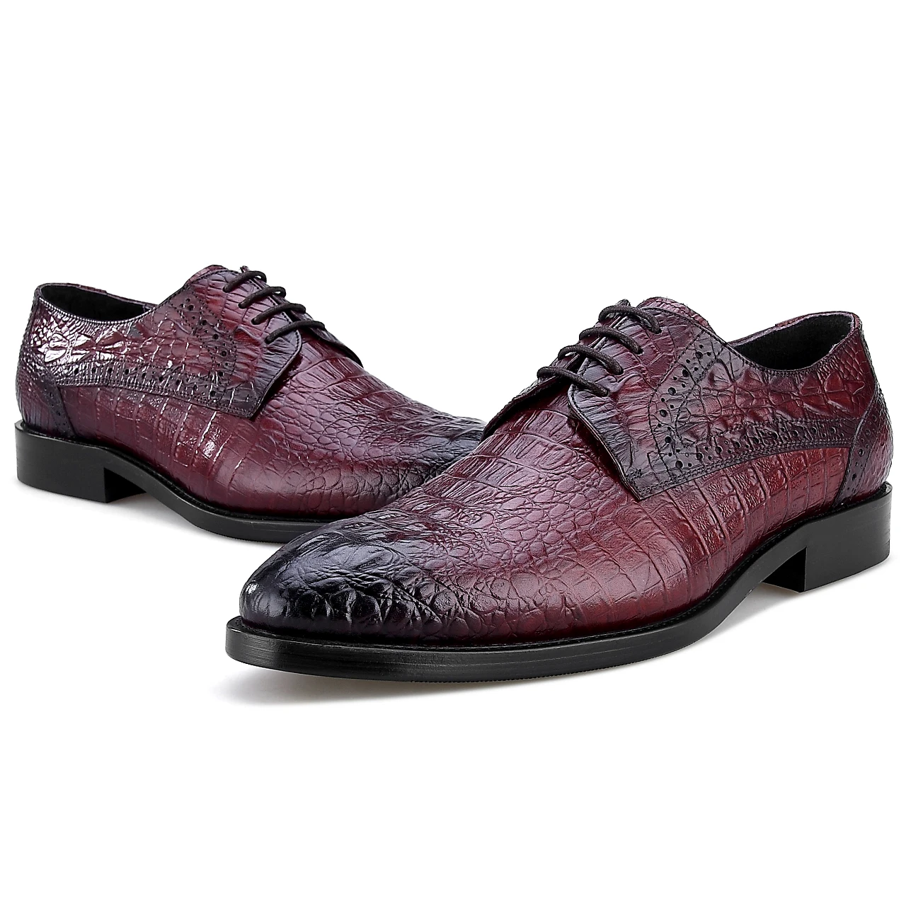 High Quality Official Formal Men Derby Shoes Business Crocodile Print ...