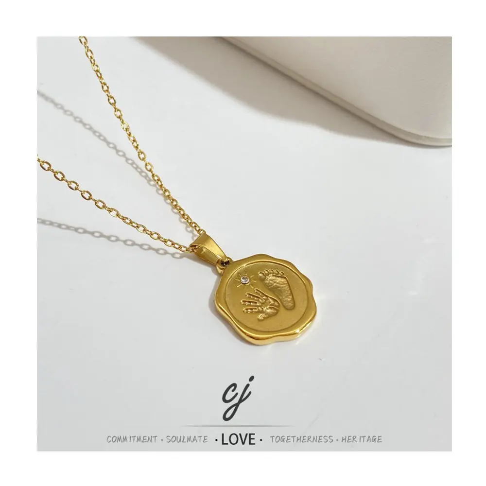 Carline Custom Women's Stainless Steel Zircon CZ 18K Gold PVD Plated Pendant Necklace Link Chain for Anniversary Jewelry Gifts