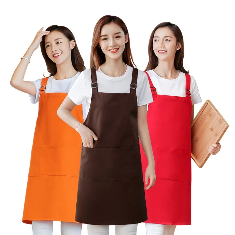 

Apron custom printed LOGO fashion Adjustable chef kitchen Crafting Baking Restaurant cotton aprons with pocket, Choice