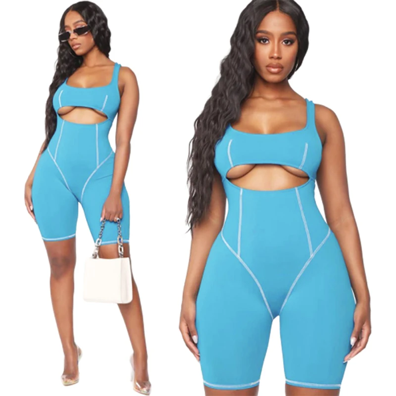 

new Hollow Out Shorts Jumpsuits ladies casual solid color sportswear yoga woman pants youth sportwear