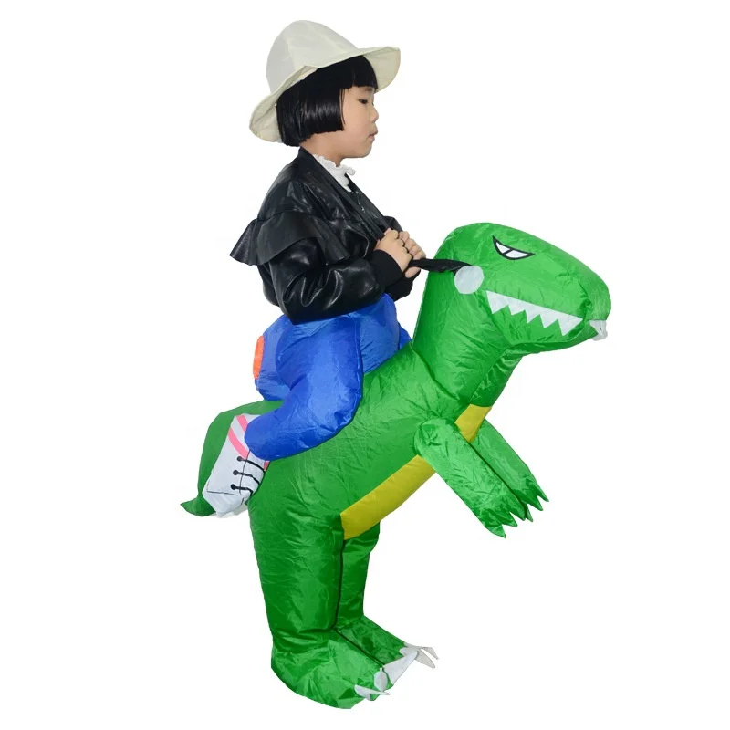 

Halloween Explosion Show Multi-color Inflatable Suit Creative Funny Green Children Riding Dinosaur Inflatable Clothing