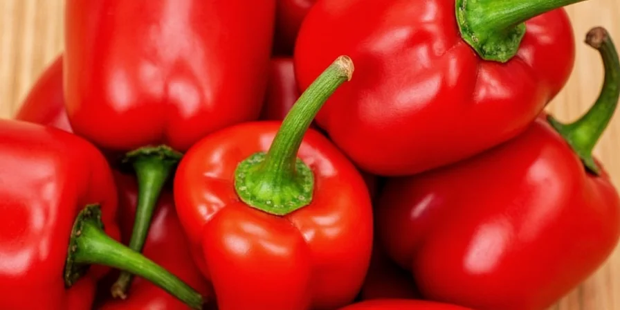 Close-up of red serrano peppers on a kitchen counter