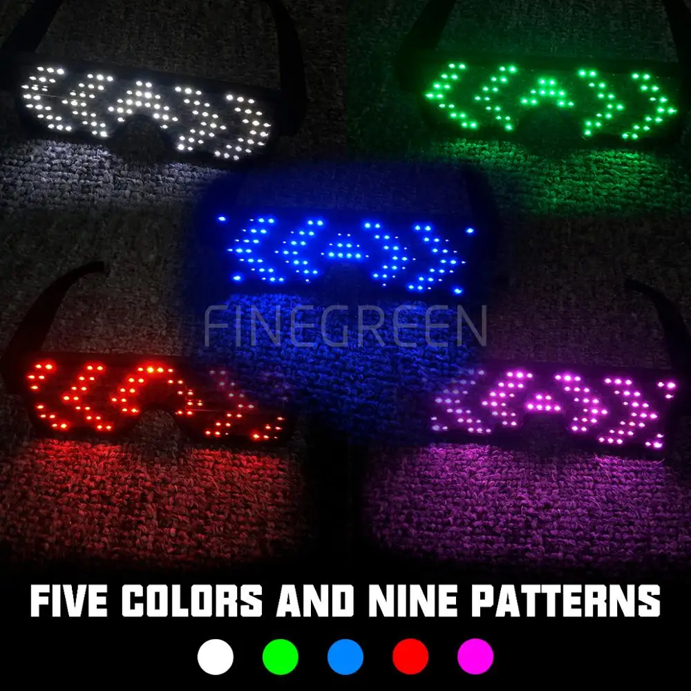 
Magic led message display light up party glasses 