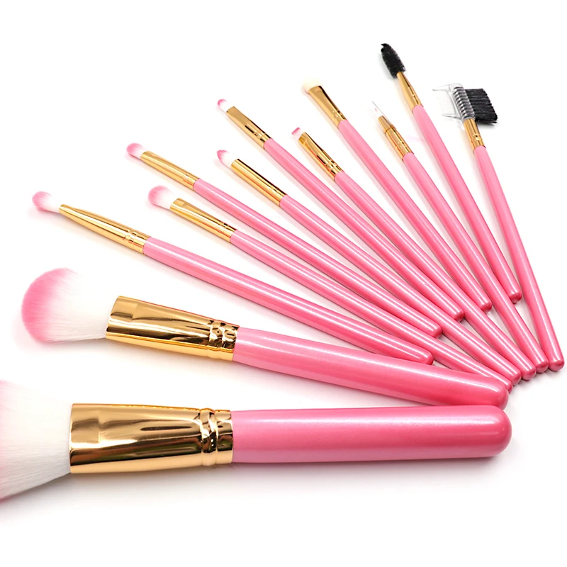 

Unique Makeup Brushes Set Custom Handmade Professional Vegan Makeup Brush Kits, Pink
